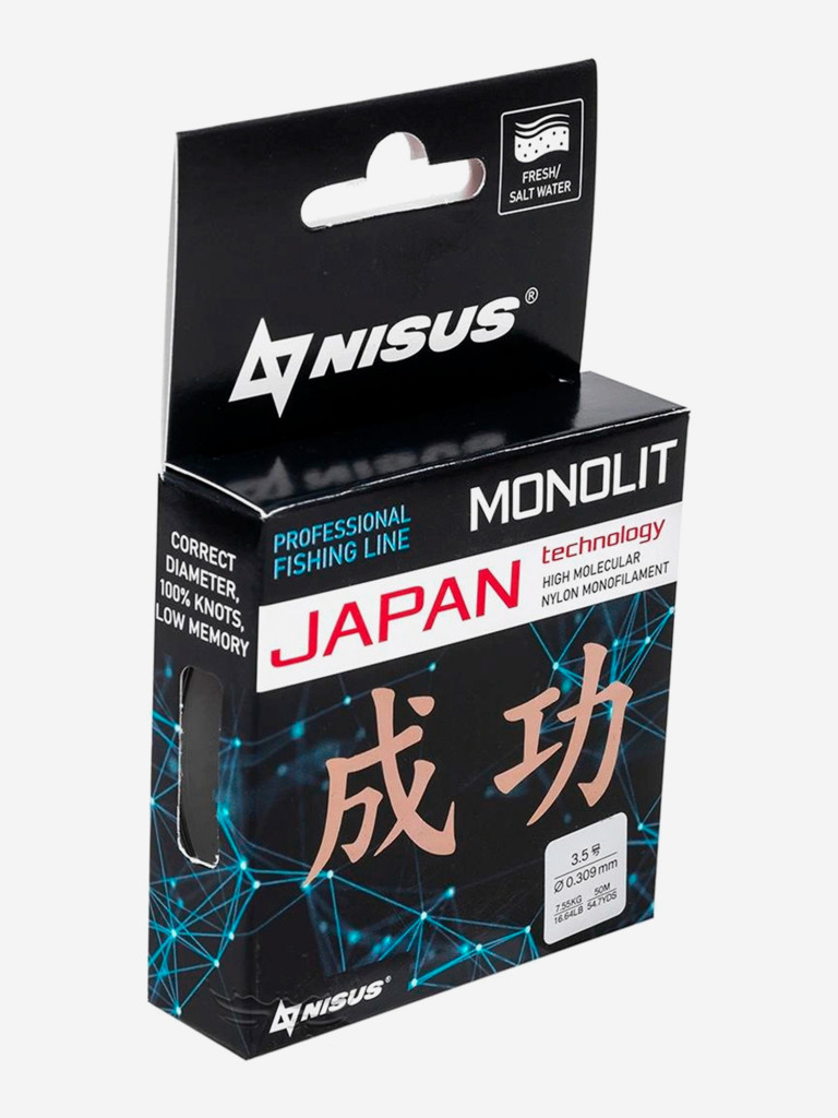 Леска для рыбалки Nisus MONOLIT Nylon 0,309мм, 50м, 7,55кг, прозрачный