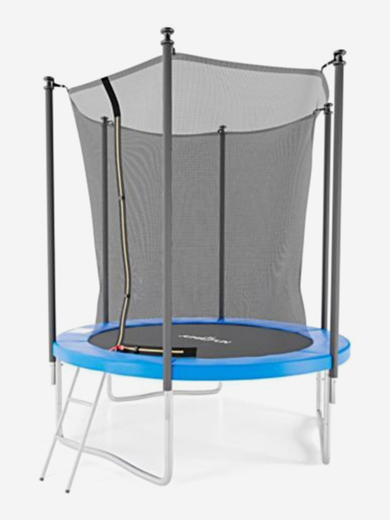 Батут с защитной сеткой DFC JUMP4FUN 6 ft синий с лестницей