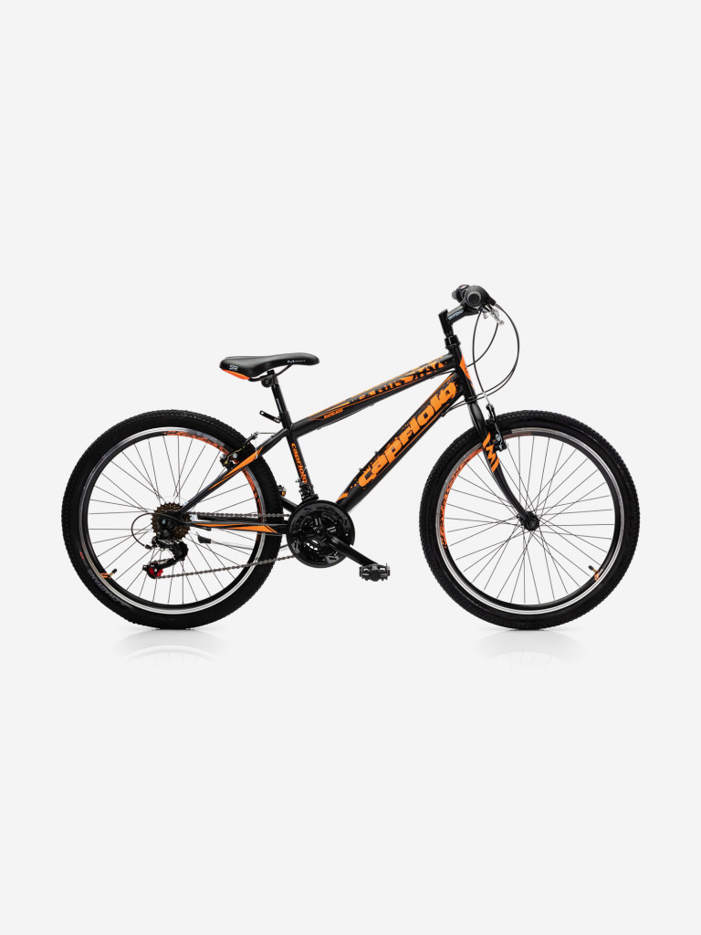 Велосипед CAPRIOLO MTB RAPID (3 X 6), рама сталь 13'', колёса 24'' (чёрный - оранжевый)