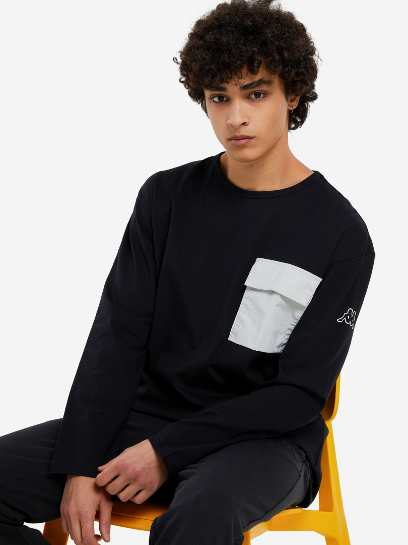 фото Лонгслив мужской kappa, черный