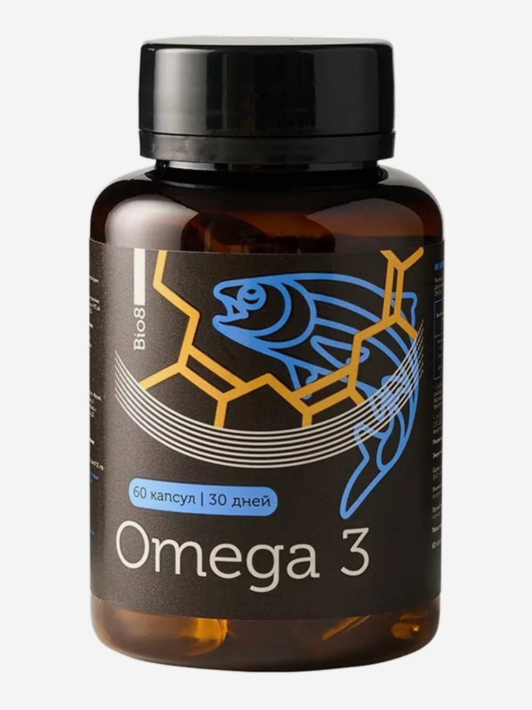 Омега 3 Bio8 капсулы рыбий жир для взрослых, 60 капсул