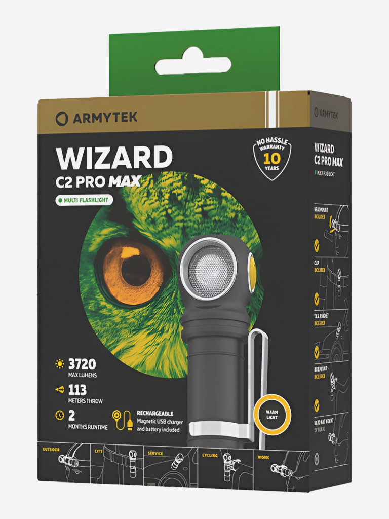 Фонарь налобный Armytek Wizard C2 Pro Max, теплый свет