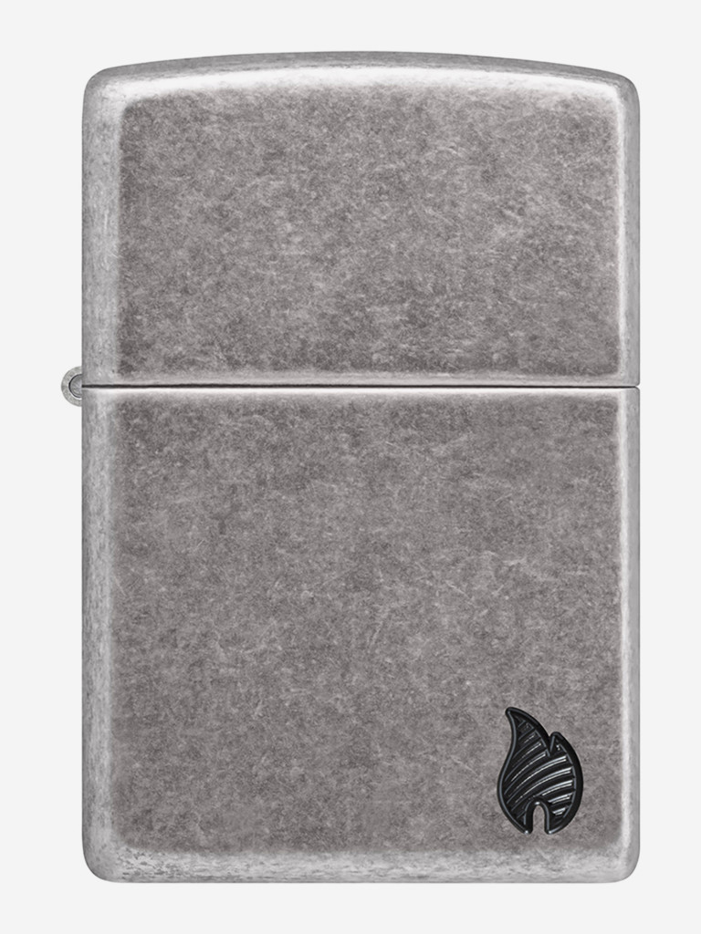 Зажигалка бензиновая ветроустойчивая Zippo Armor Пламя Flame Antique Silver