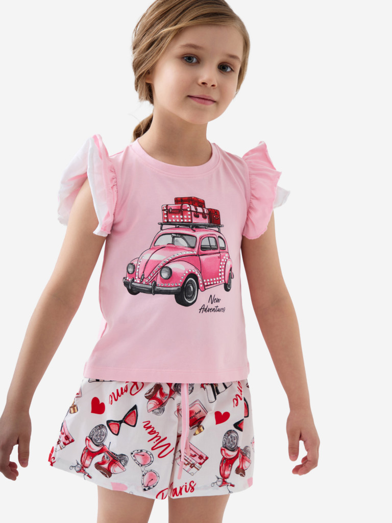 Комплект для девочек: футболка, шорты PlayToday