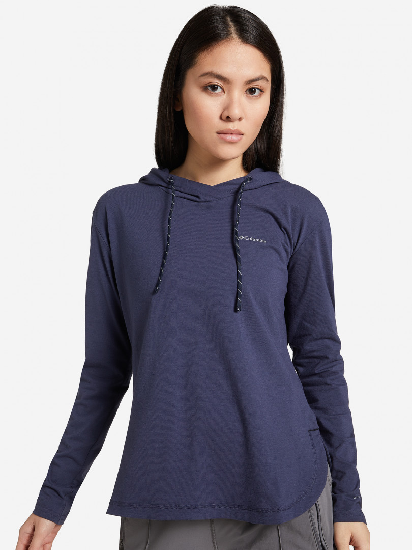 фото Толстовка женская columbia sun trek hooded pullover, синий