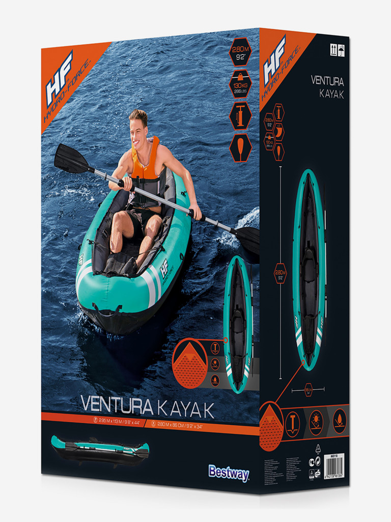 Байдарка Bestway 65118 надувная Ventura 280х86х46 см