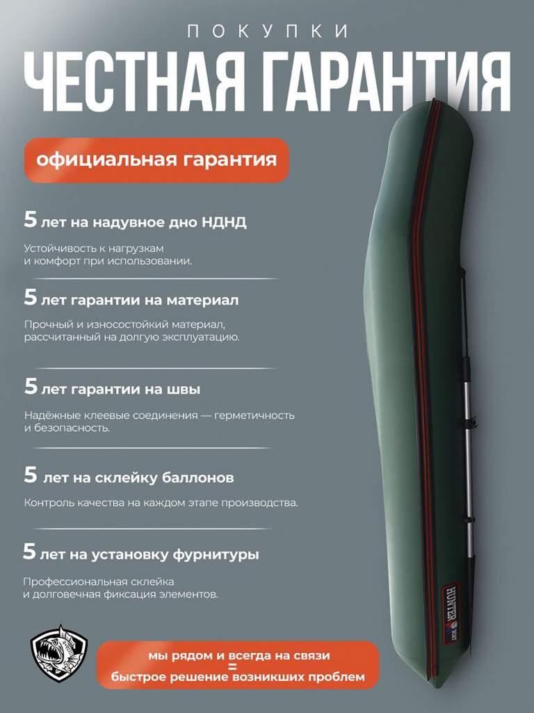 Лодка пвх под мотор Хантер 320 ЛК зеленая, надувная