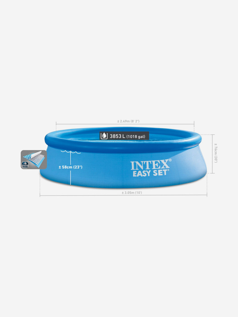 Бассейн надувной Intex Easy Set, 305х76 см, голубой
