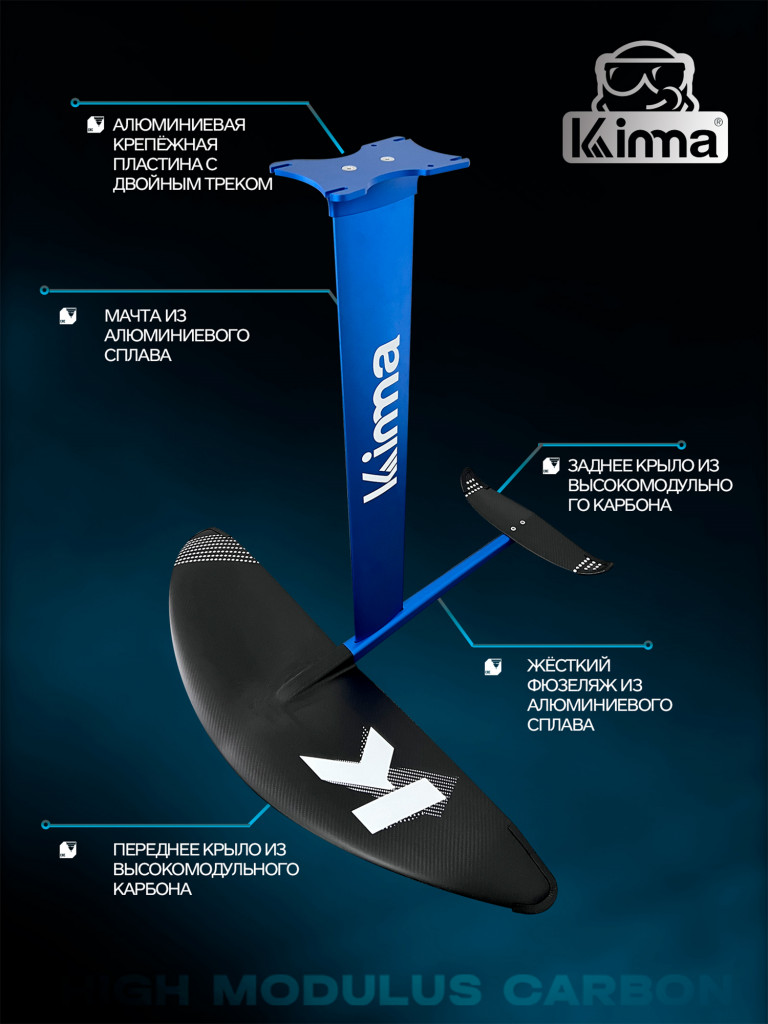 Гидрофойл Kinma K19 для SUP и вингфойла, мачта 82 см