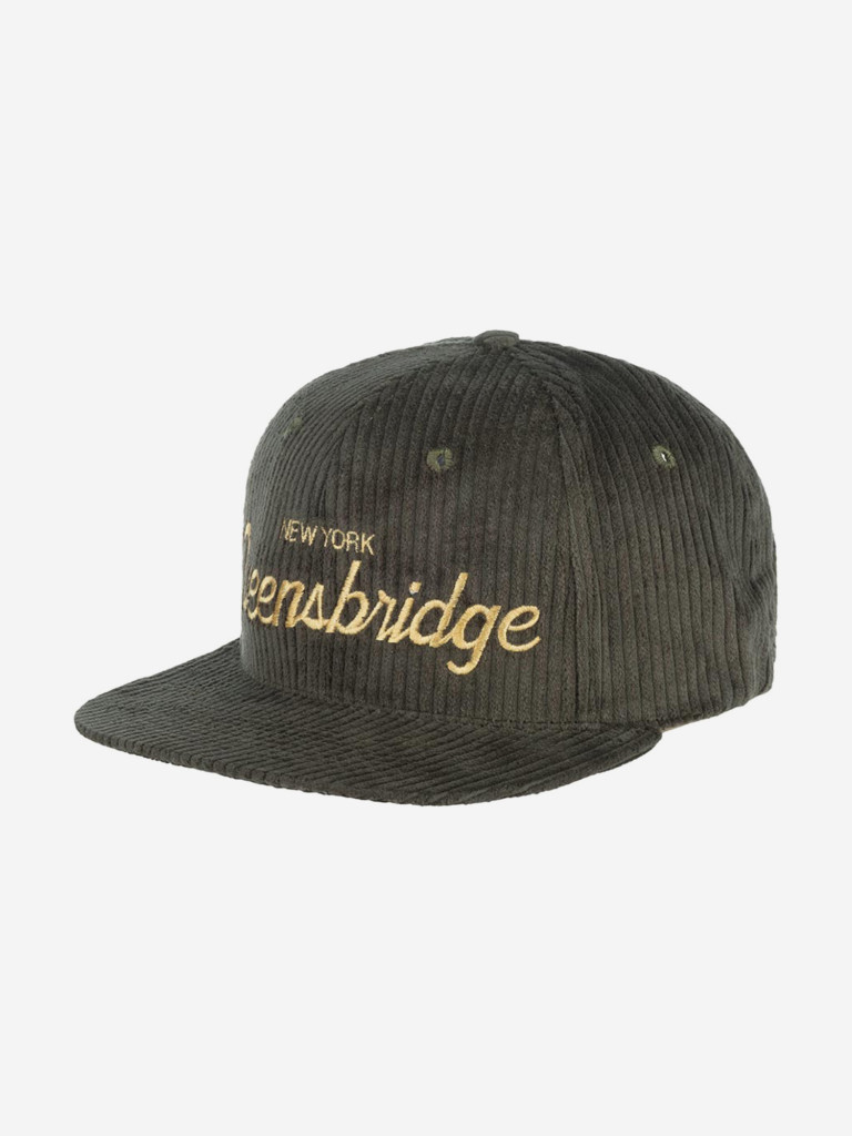 Бейсболка с прямым козырьком HOOD 103-SWC001-NY037-BD Queensbridge Cord (оливковый)
