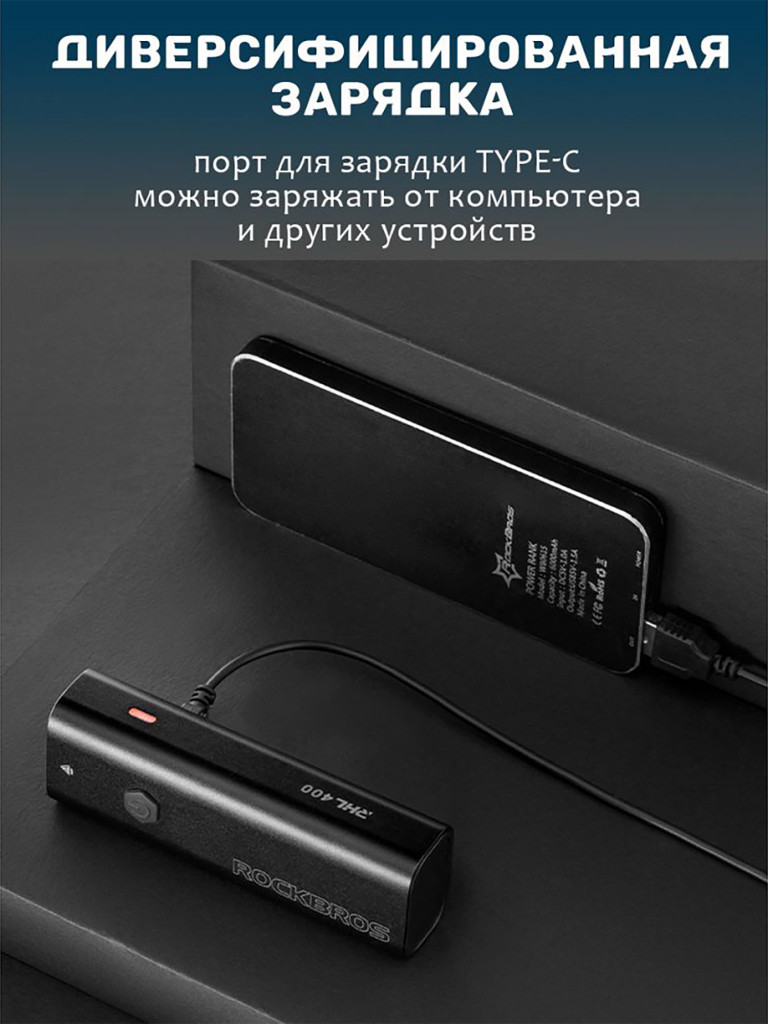 Фонарь велосипедный передний RockBros RHL400