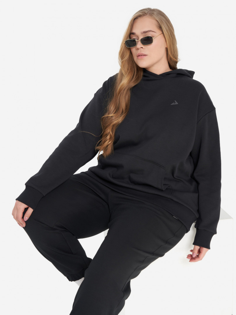фото Худи женское demix, plus size, черный