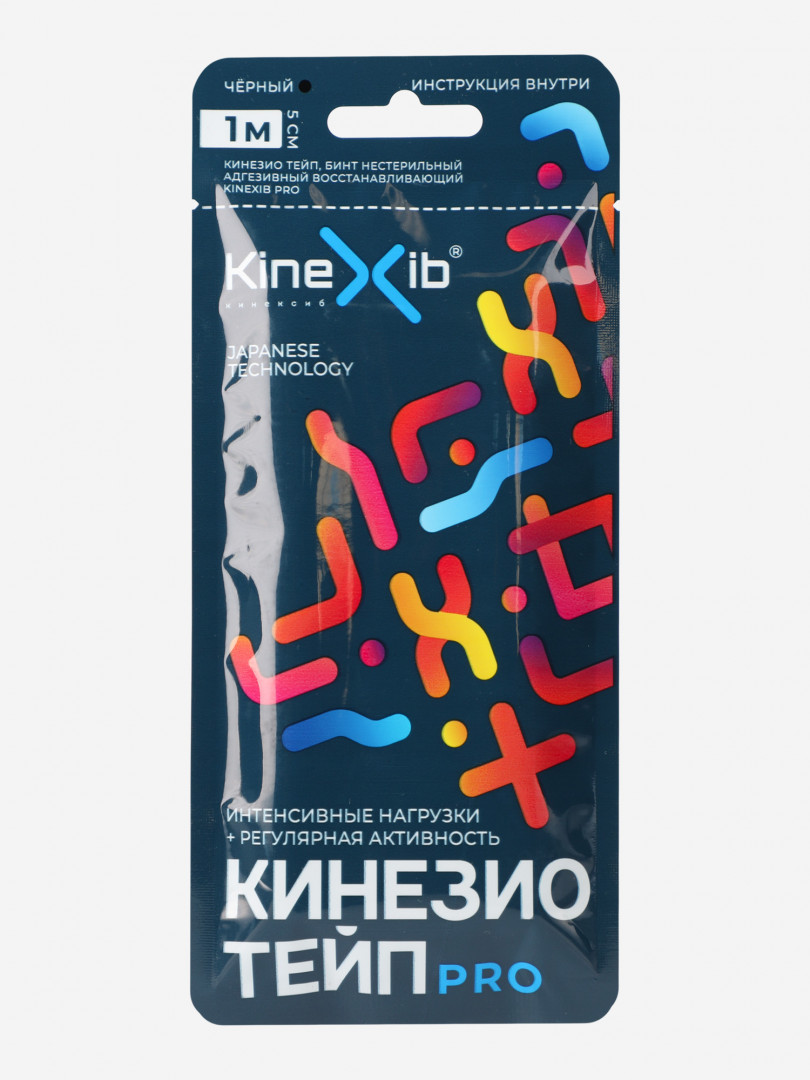 Кинезиотейп Kinexib Pro tape, черный, Черный