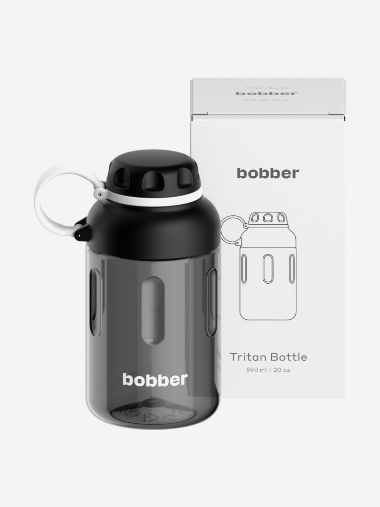 Бутылка тритановая Tritan Bottle для холодных напитков, с ситечком, 590 мл, черная