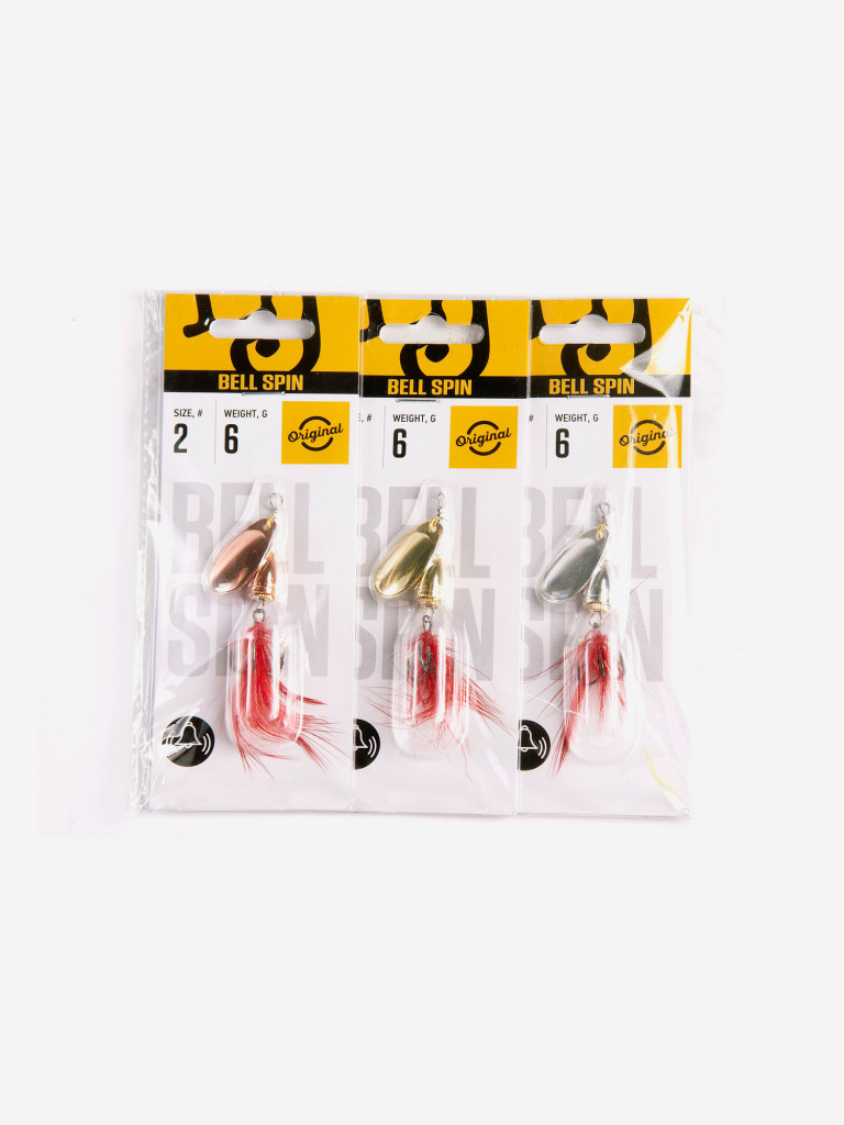 Набор блесен Lucky John BELL SPIN 02 06,0г C/G/S из 3 штук
