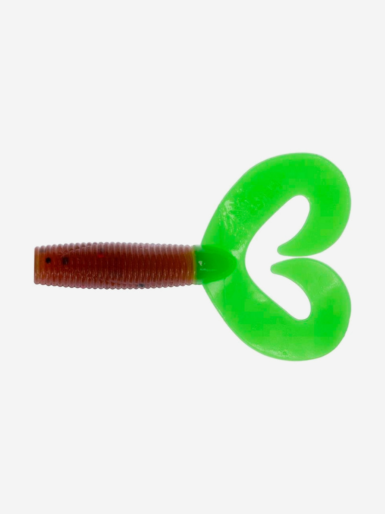 Мягкая приманка Helios Credo Double Tail, 3,54" / 9 см, Rusty Gold & Lime, 15 штук (HS-28-017-N-15)