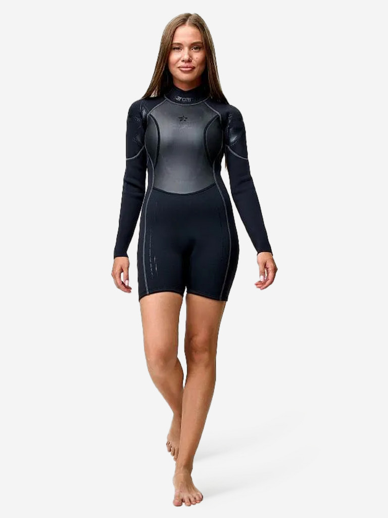 Гидрокостюм SARGAN BLACK QUEEN Shorty Lady MESH 3 mm черный