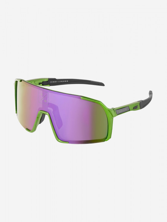 Солнцезащитные спортивные очки UNDER BY ME "GREEN METALLIC PURPLE"