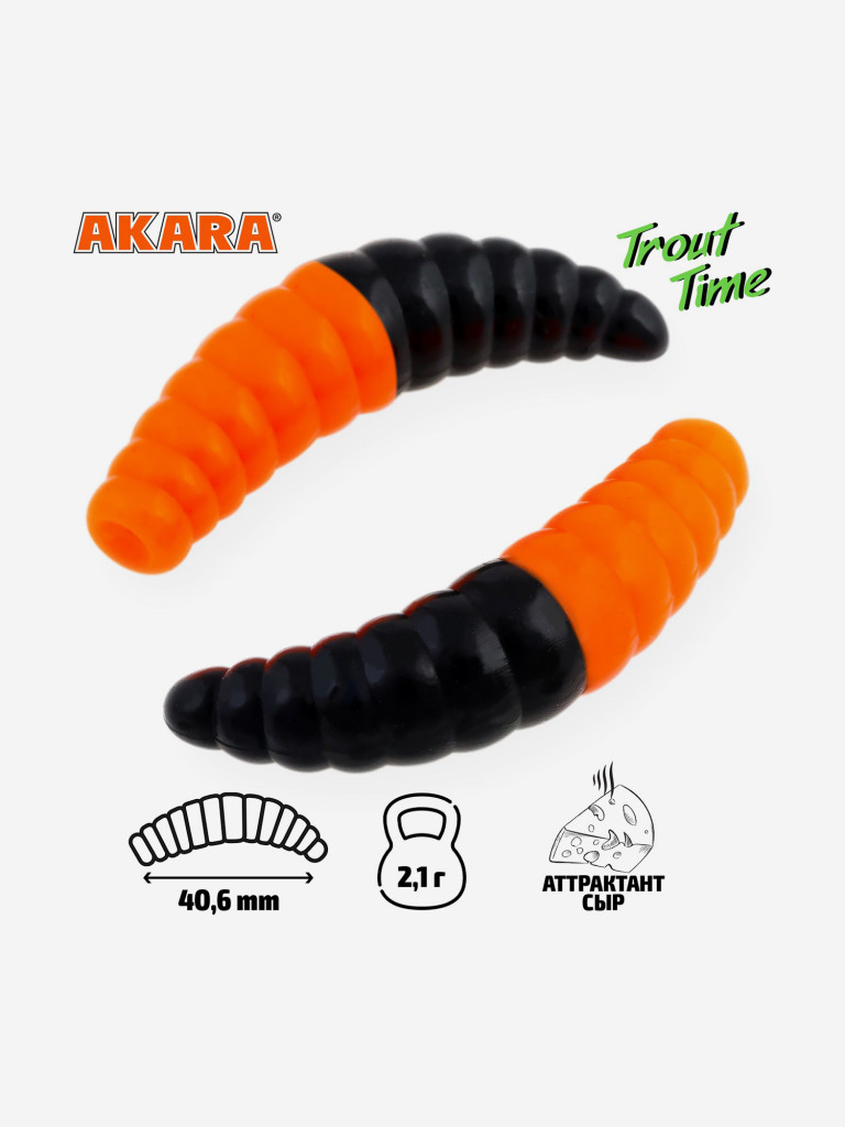 Силиконовая приманка Akara Trout Time MAGGOT 1,6 99T, Cheese (20 шт.)