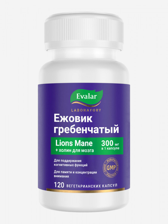 Ежовик гребенчатый 300 мг Evalar Laboratory 120 капсул