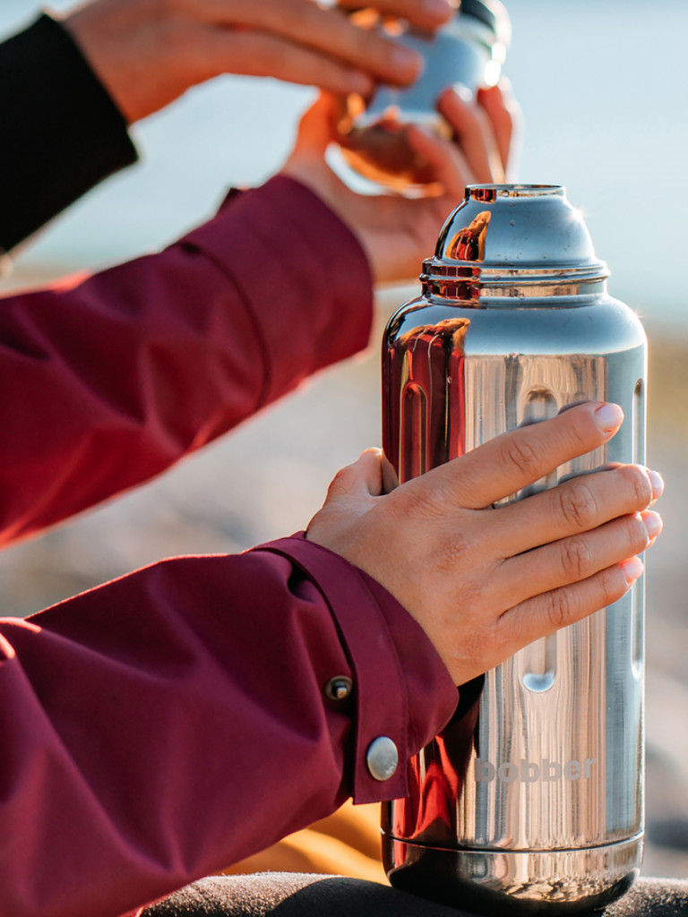 Термос вакуумный для напитков BOBBER Flask 1 литр, тепло до 48 часов, зеркальный