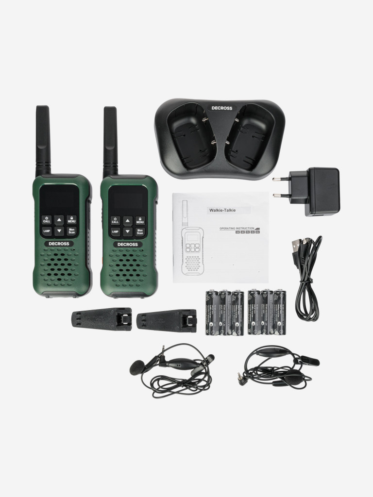 Комплект из двух радиостанций Decross DC93 Dark Green Twin EU с ЗУ