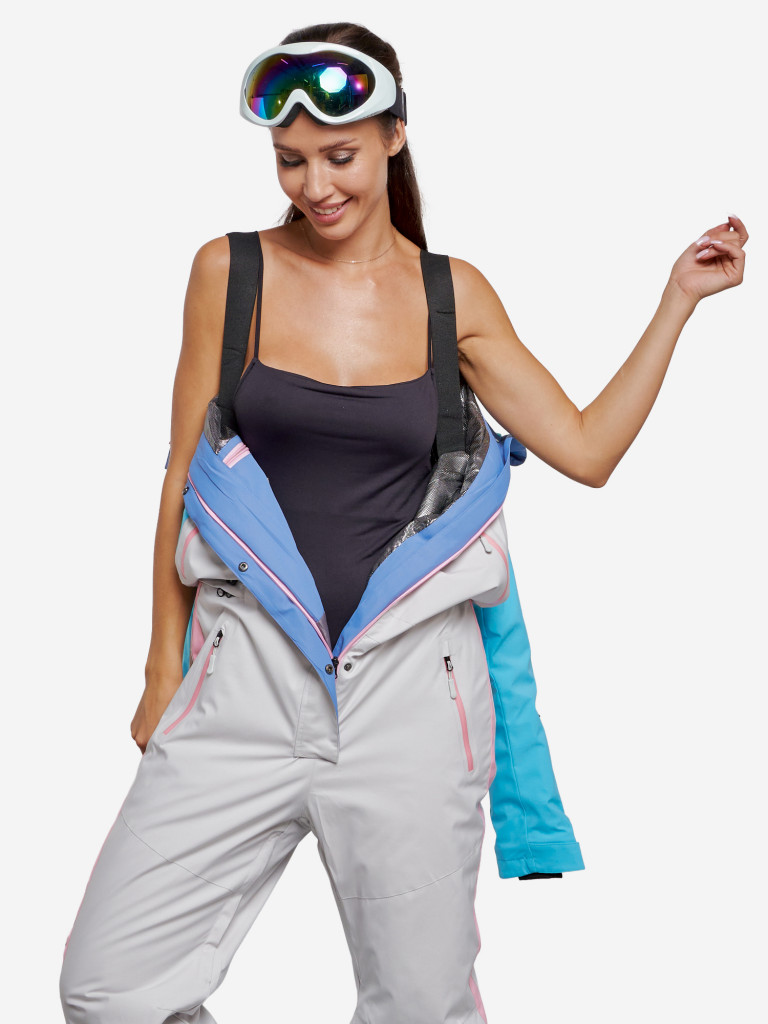 Горнолыжный комбинезон женский зимний голубого цвета 2326