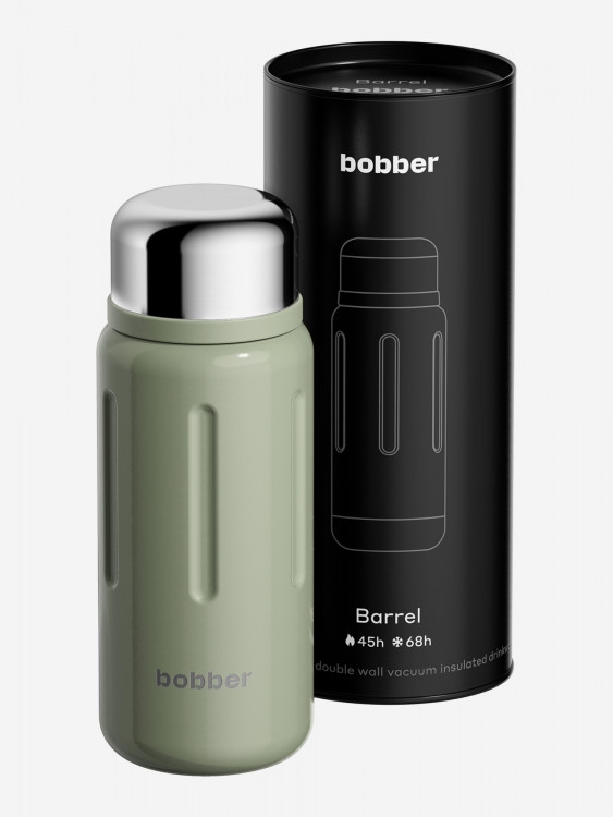 Термос вакуумный BOBBER Barrel 1,36 л с широким горлом и ситечком, тепло до 45 часов, оливковый