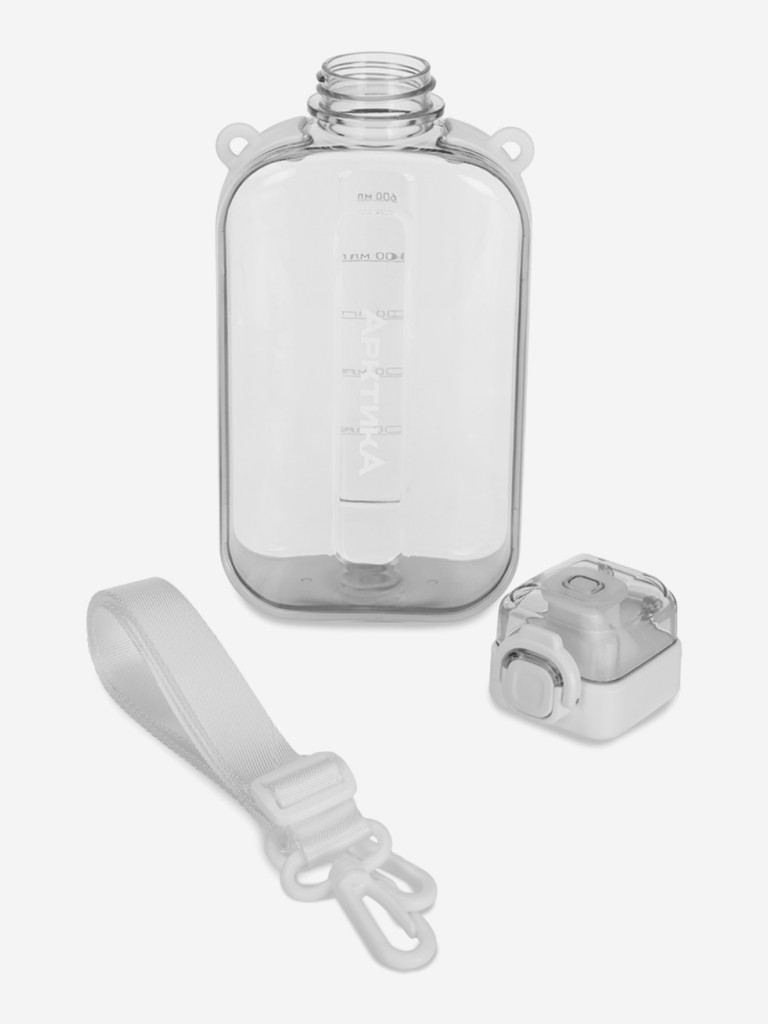 Бутылка тритановая 750 мл с регулируемым ремешком, снег