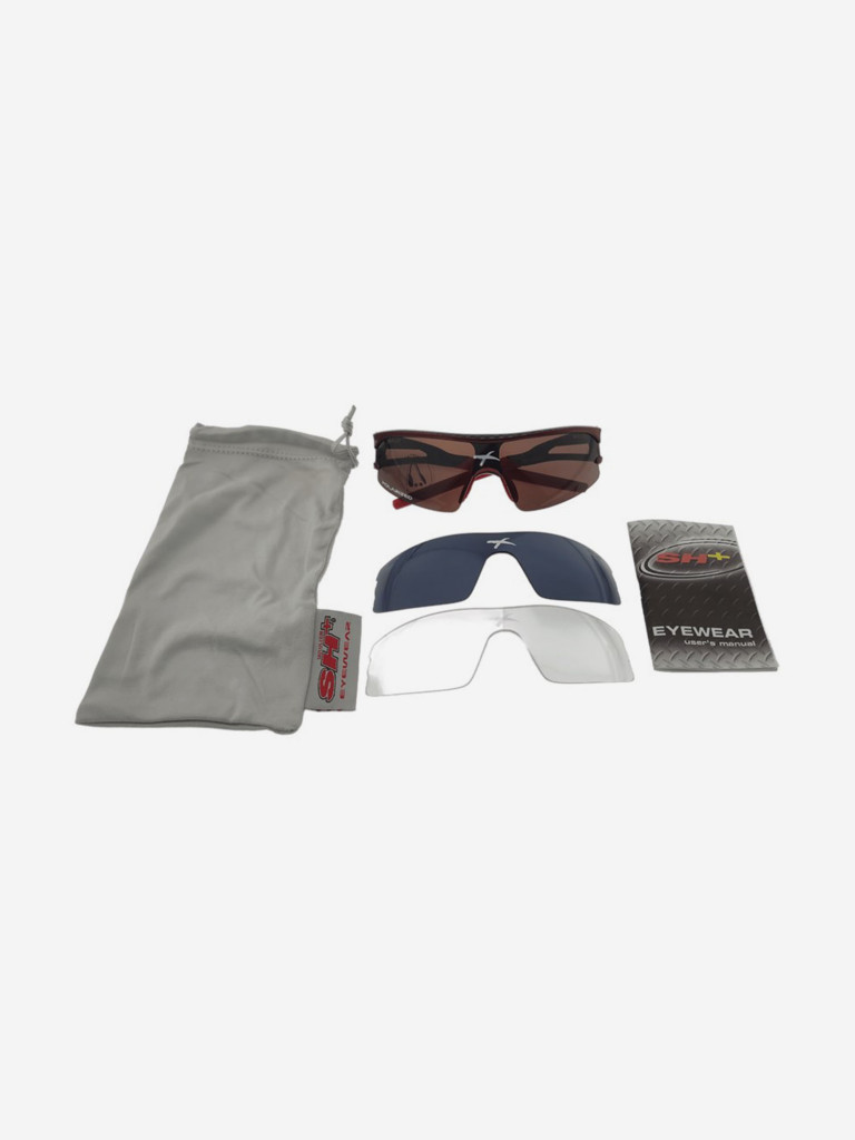Спортивные очки SH+ RG 4600 Small Face carbon/red polarized (+2 доп. линзы)