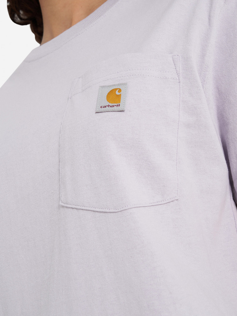 фото Футболка женская carhartt k87 pocket, фиолетовый