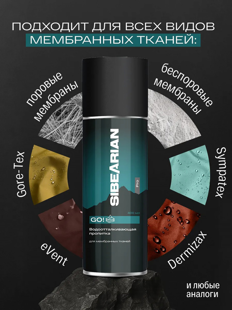 SIBEARIAN PRO GO! Водоотталкивающая пропитка 400 мл аэрозоль