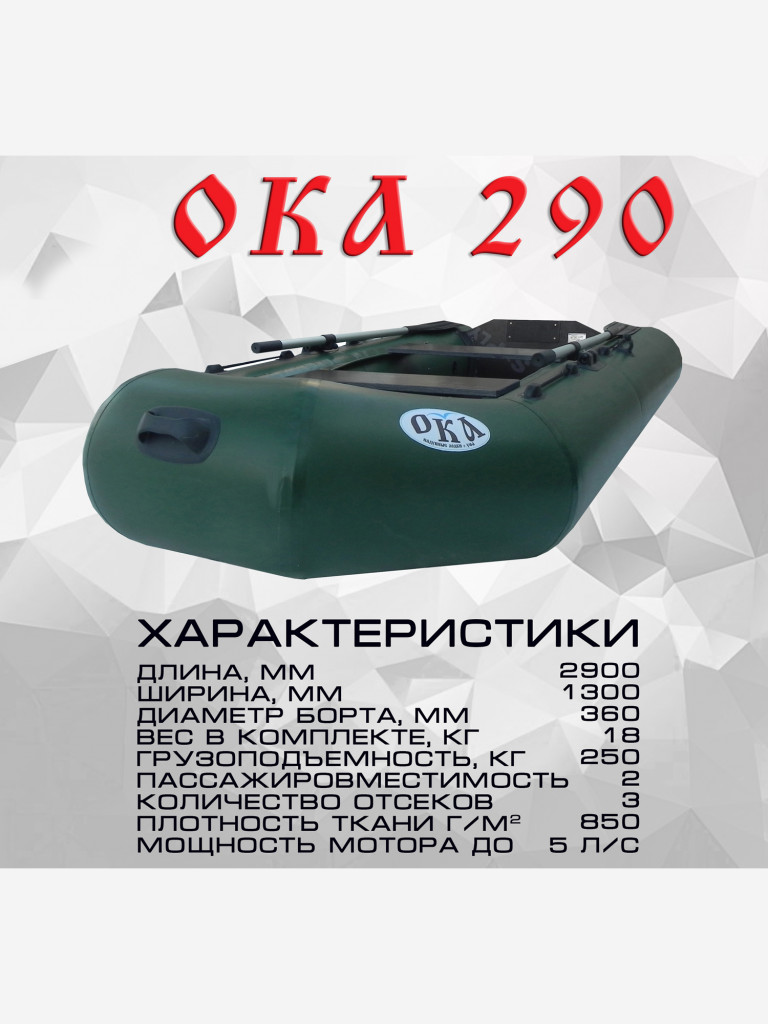 Моторная лодка ПВХ Ока 290 цвет зеленый