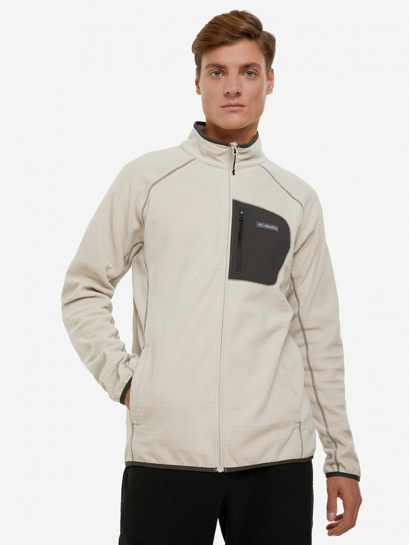 фото Джемпер флисовый мужской columbia m outdoor tracks full zip, бежевый