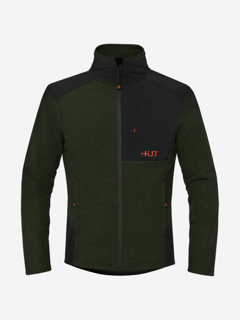 Кофта мужская на молнии HUT URMAN флисовая для охоты, зеленая