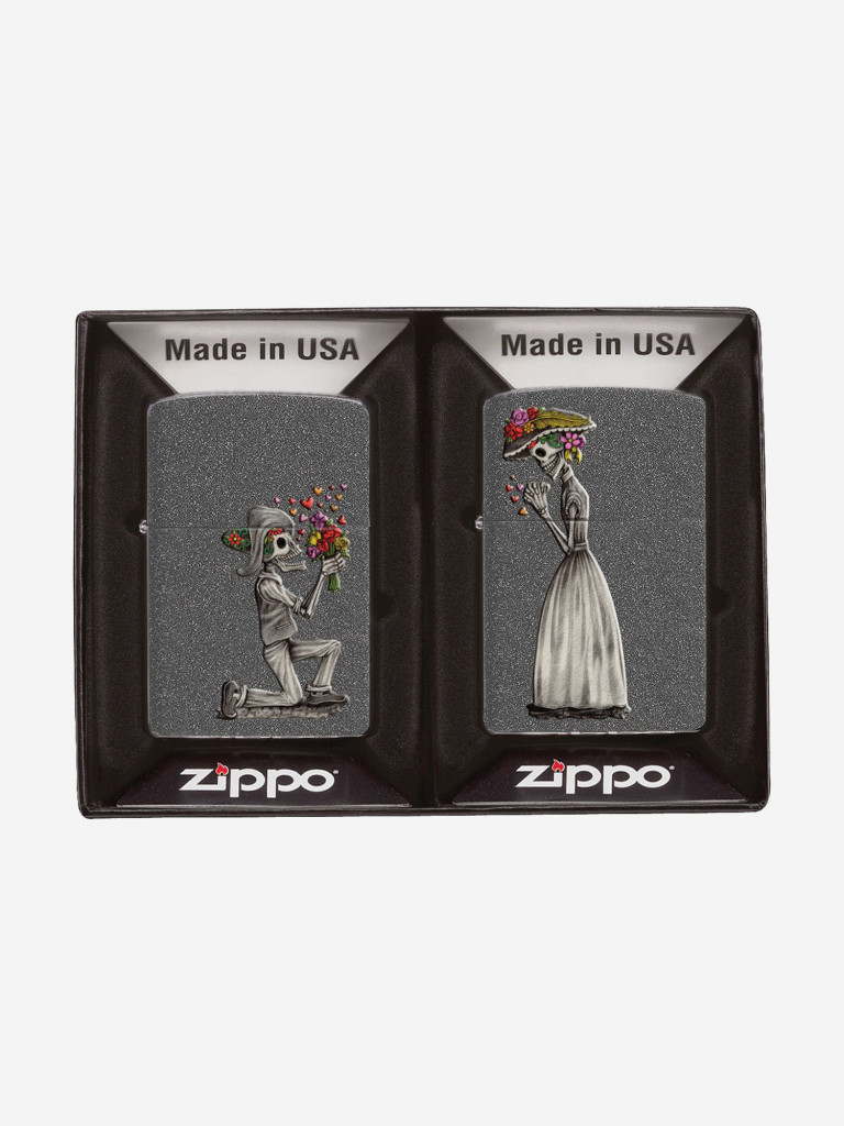 Подарочный набор ZIPPO из двух ветрозащитных зажигалок Zippo 28987 Iron Stone Couple