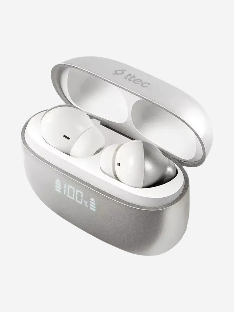 Наушники беспроводные TTEC AirBeat Pro ANC LCD TWS Bluetooth Headset. Цвет: серый