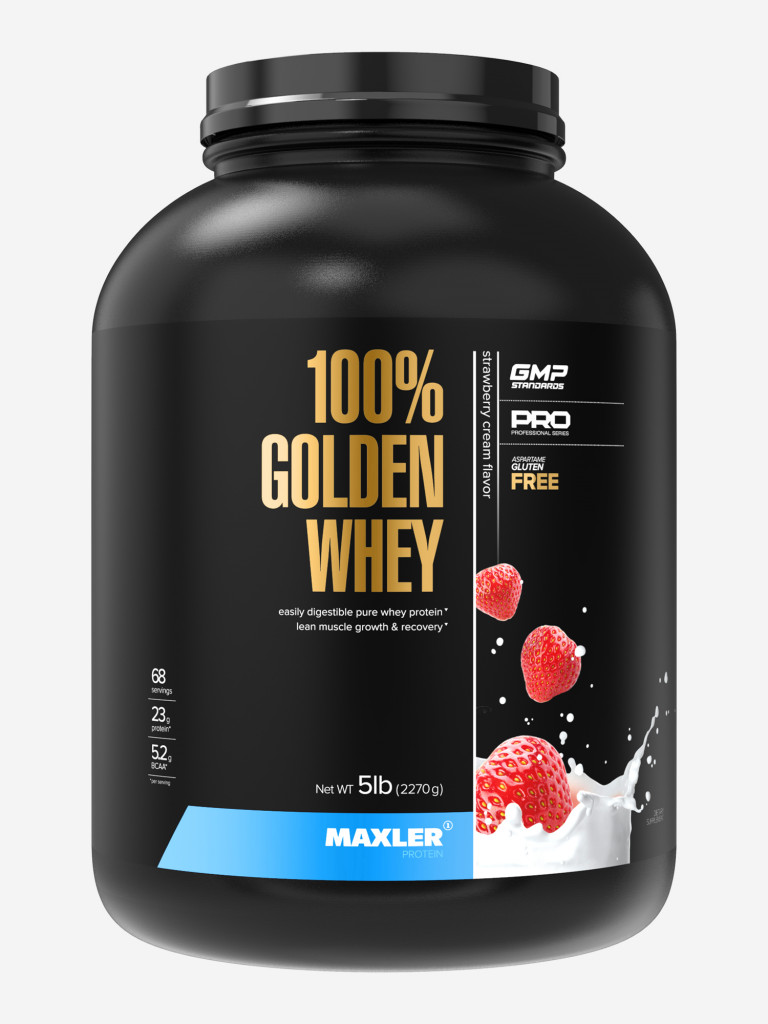 Протеин сывороточный Maxler 100% GOLDEN WHEY Pro 5 lb (2270 гр.) - Клубничный крем