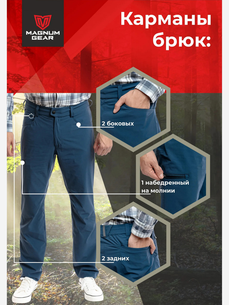 Брюки для рыбалки мужские MAGNUM GEAR BREEZEE синий