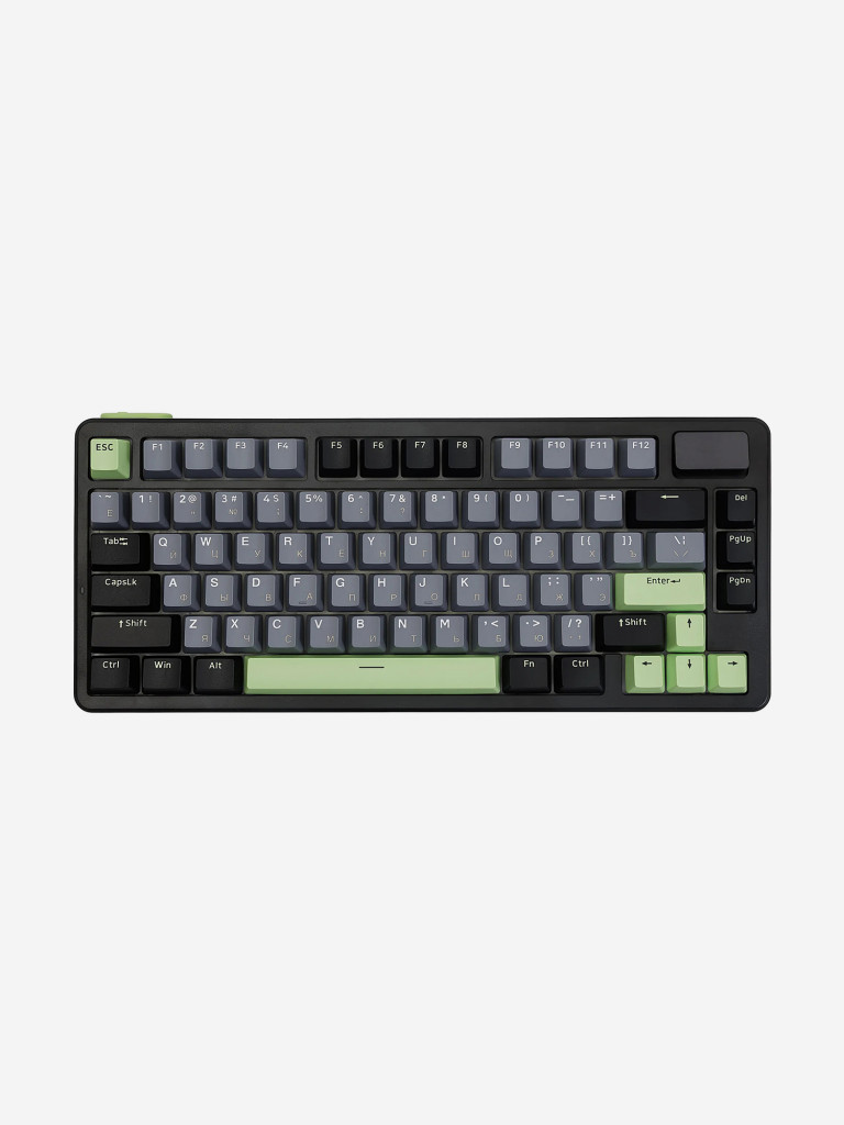 RAPOO Игровая механическая клавиатура проводная/беспроводная V700DIY-75, цвет: чер/сер/зел (10369)