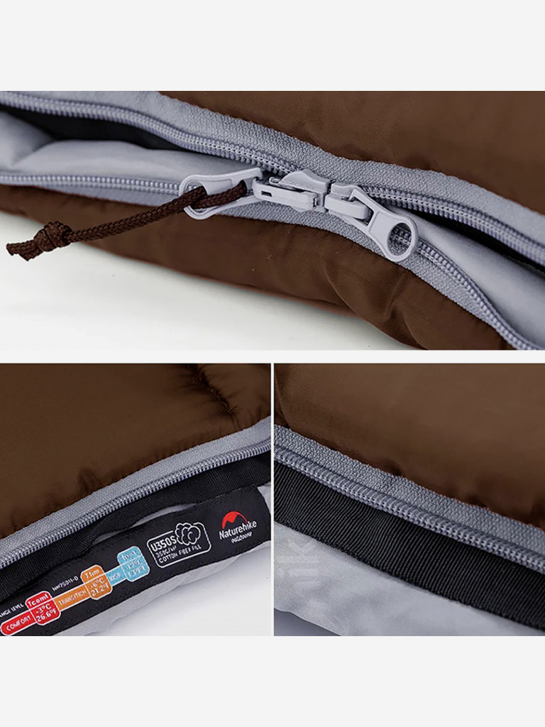 Спальный мешок Naturehike U350S, -6, коричневый
