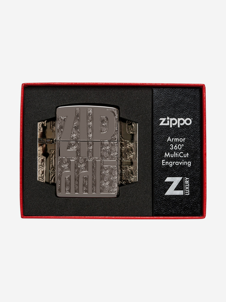 Зажигалка бензиновая ветроустойчивая Zippo Reverse Carve Black Ice