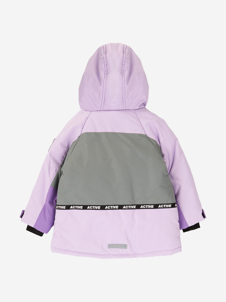 Пальто зимнее непромокаемое с капюшоном и манжетами-митенками мультицвет для девочки Button Blue