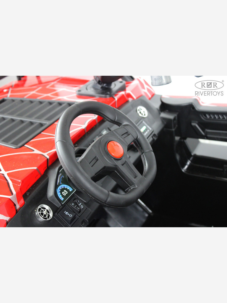 Детский электромобиль RIVERTOYS A505AA-LUX красный спайдер