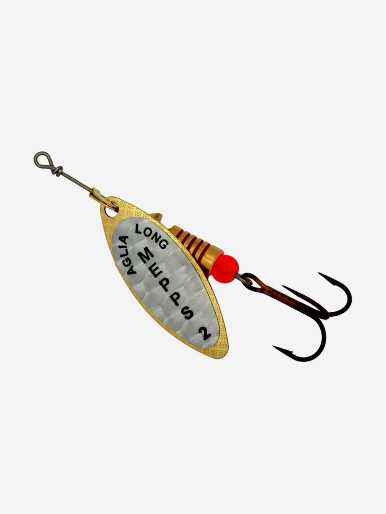 Блесна для рыбалки вертушка Mepps AGLIA LONG RAINBO, 2, Gold, комплект из 5 штук