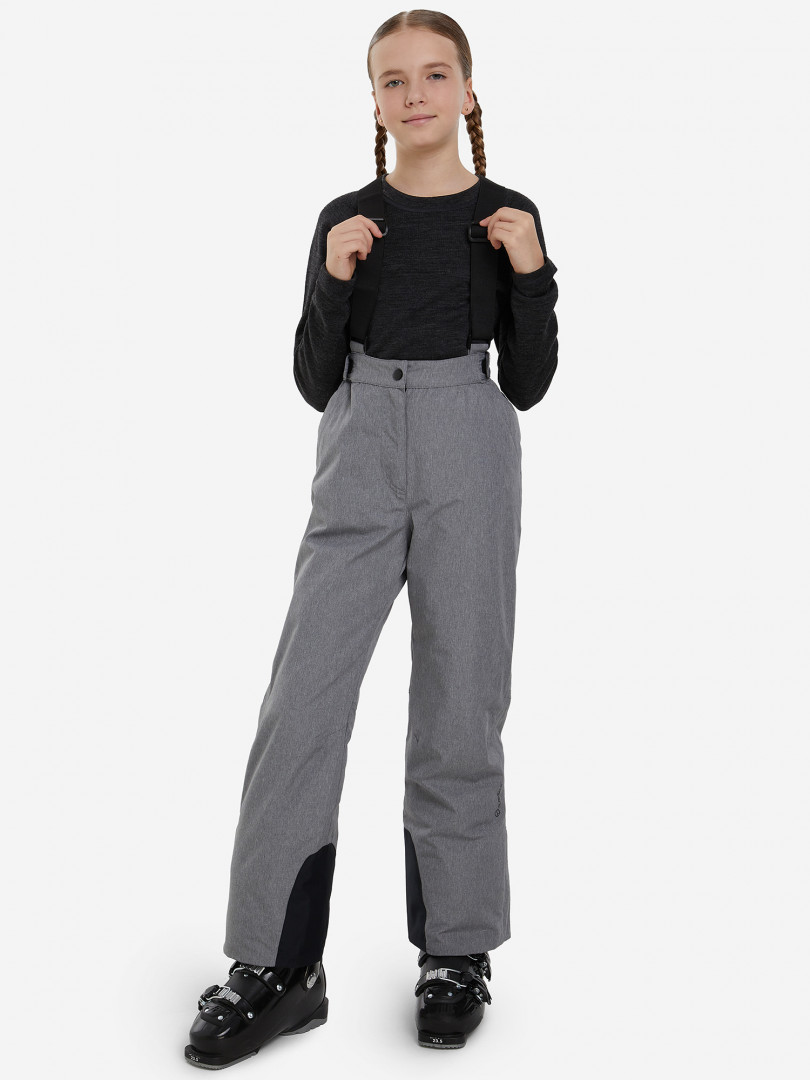 фото Брюки утепленные для девочек glissade, серый
