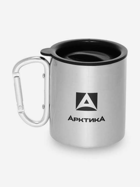 Термокружка невакуумная Арктика, 300 мл, с двойными стенками и крышкой для защиты от пыли, ручка-карабин