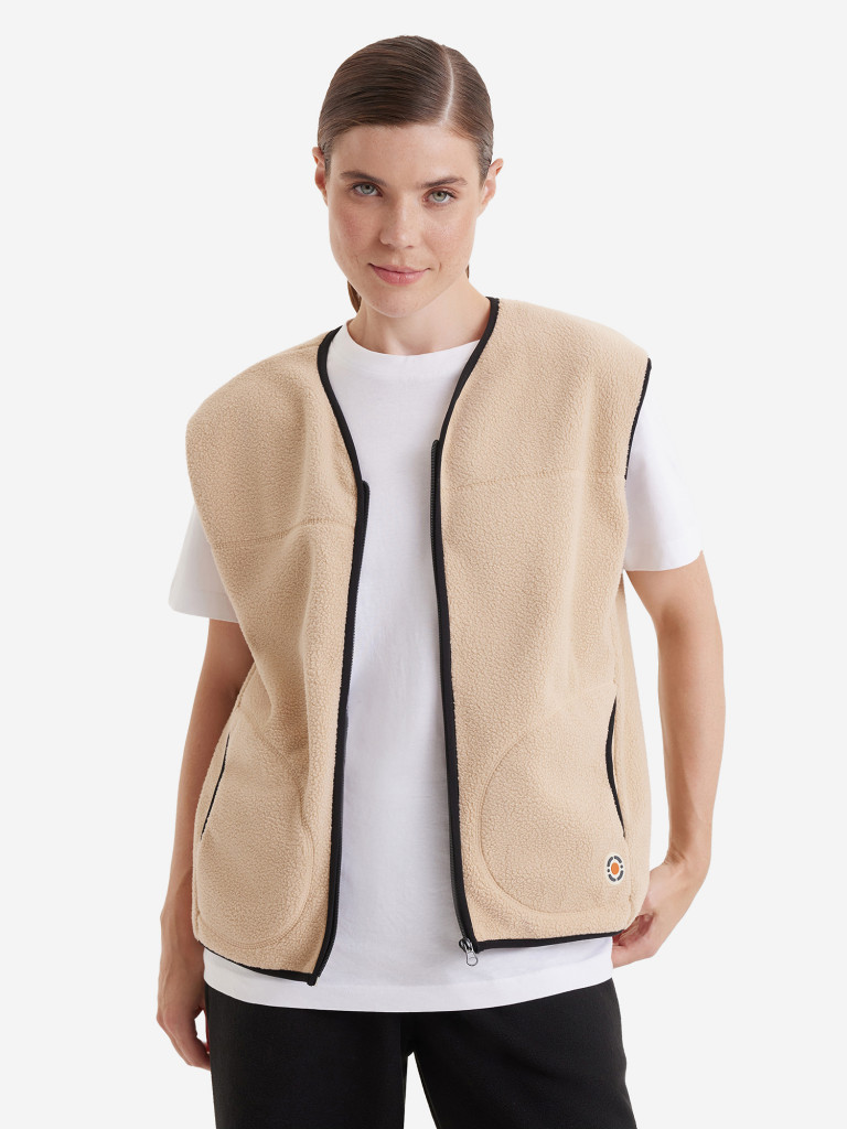 Жилет флисовый женский oversize PointHit тёплая безрукавка из шерпы