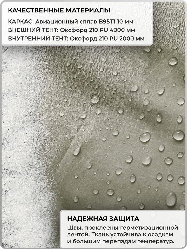 Палатка всесезонная МФП-2 Берег Хаки двухслойная