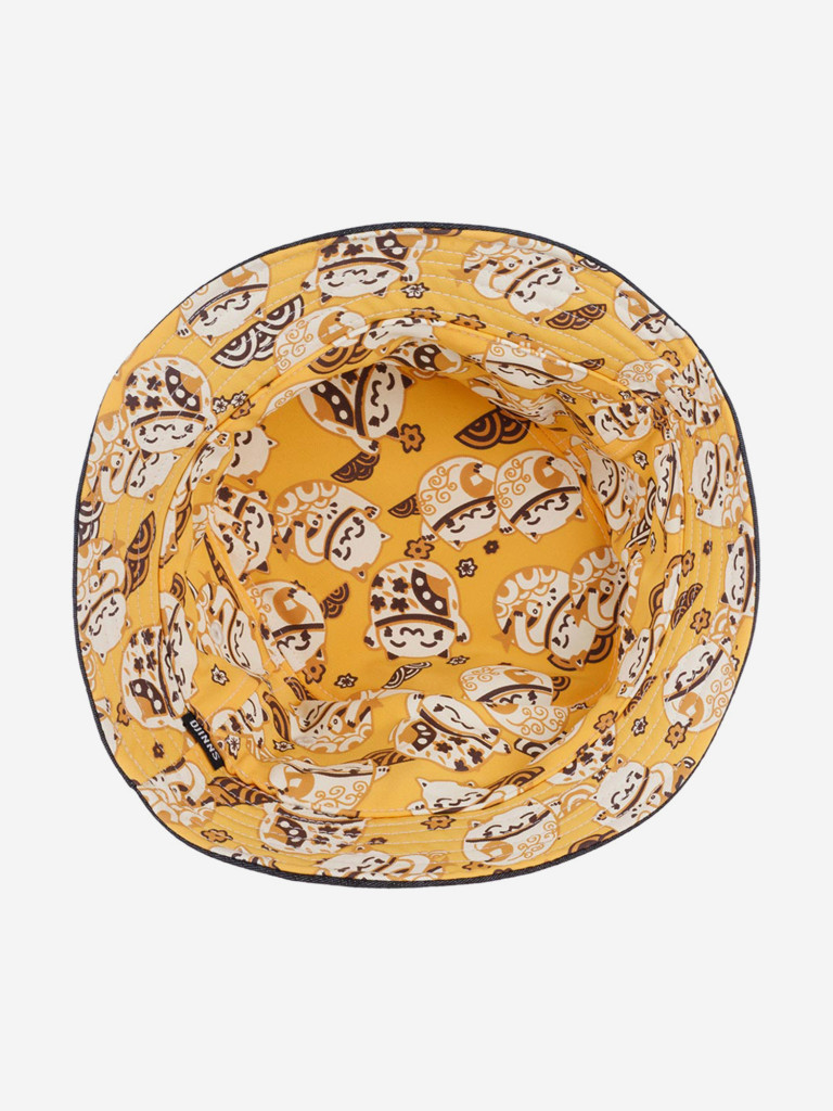 Панама DJINNS Bucket Hat LuckyCat Linen (черный)